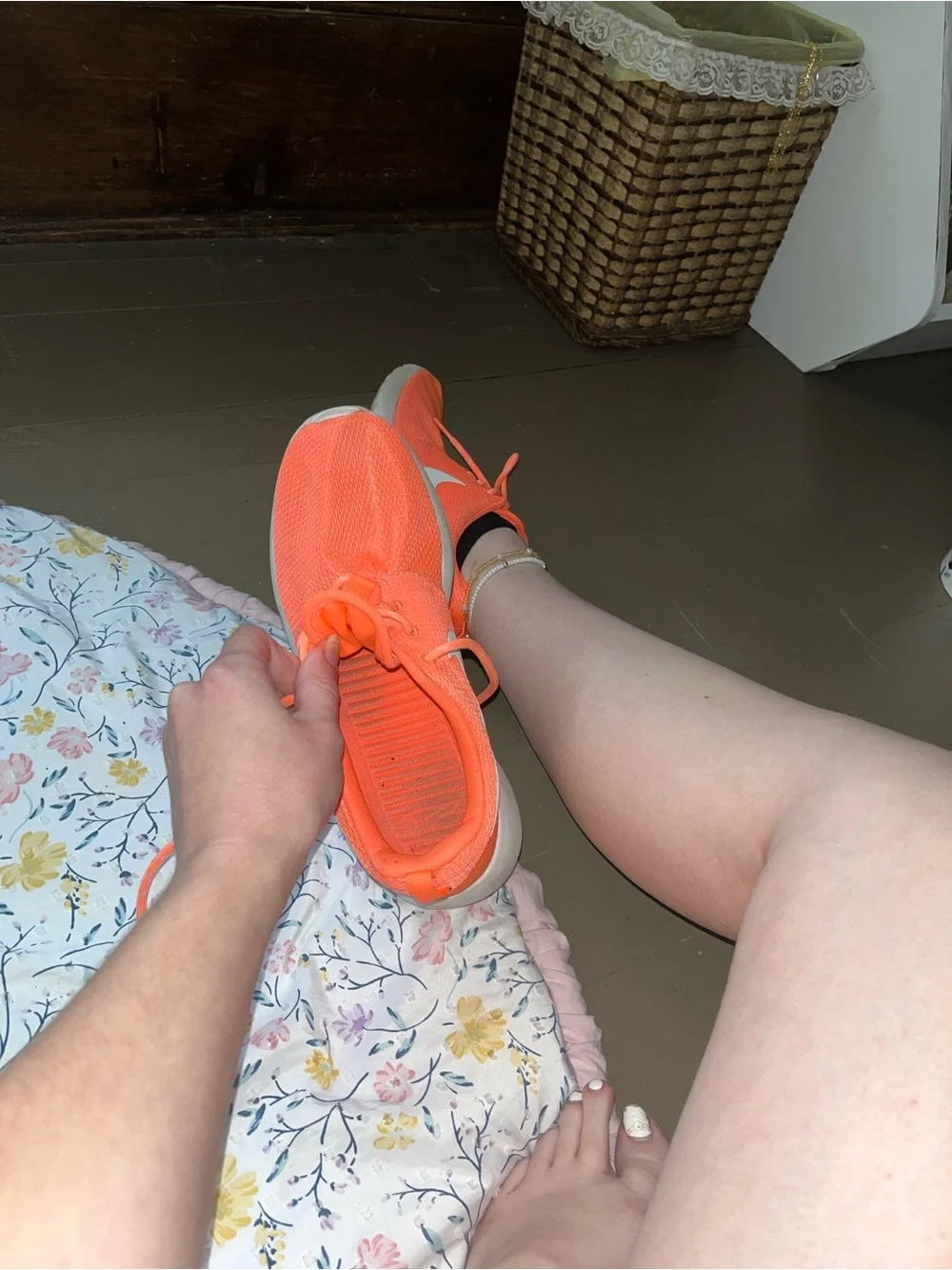 Well Worn Nike ‘Roshe One’ In Bright Coral